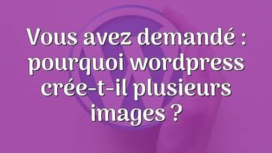 Vous avez demandé : pourquoi wordpress crée-t-il plusieurs images ?